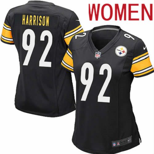 Women Pittsburgh Steelers #92 James Harrison Nike Black Game Player NFL Jersey